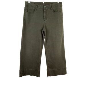 Stitch Star Olive Moss Army Green Wide Leg Gaucho Pants Womens 12